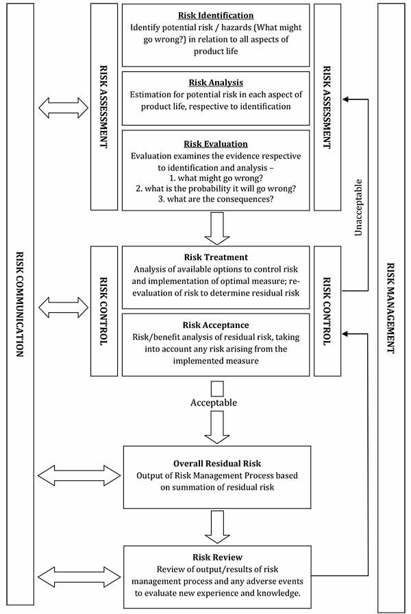 Figure 1 The risk management process, adapted from ISO 14971