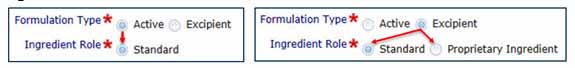 screenshot showing Ingredient role