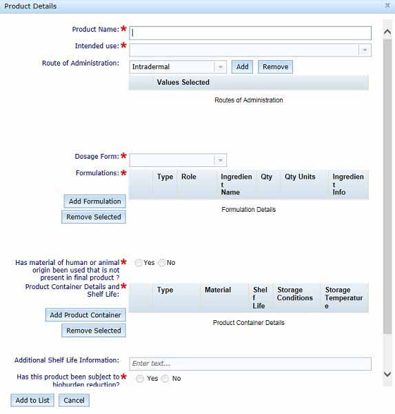 screenshot showing product details fields