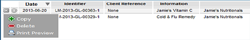 screenshot showing copy, delete, and print preview