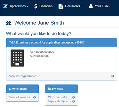 Personalised work page or dashboard. What you can see and do on the dashboard will depend on your user role.