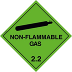 image showing the label for helium noting it is non-flammable