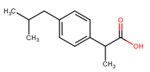 chemical structure of Ibuprofen