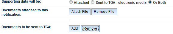 screenshot showing selection of 'Both' for 'Supporting data will be' field