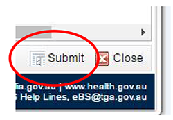 screenshot showing location of Submit button