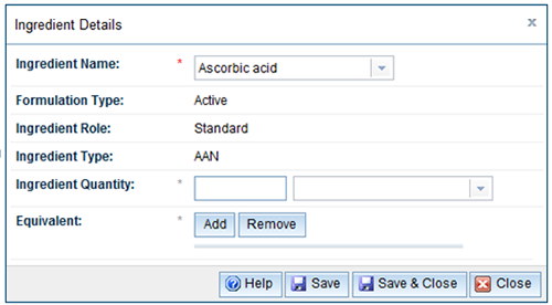 screenshot showing search for Ascorbic acid