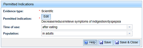 screenshot showing Permitted Indications additional qualifiers