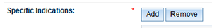 screenshot of adding a specific indication for assessed listed