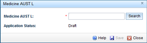 sreenshot of Medicine AUST L search field