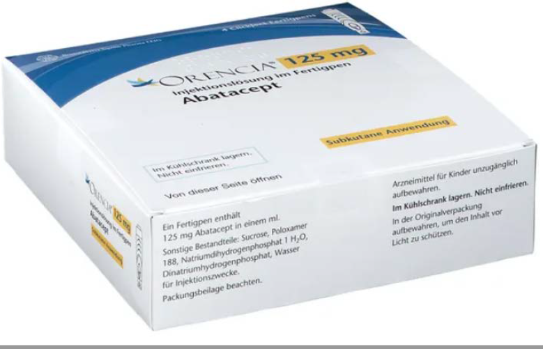 Picture of ORENCIA 125 mg solution for injection in pre-filled pen (Germany) - 4 pen carton