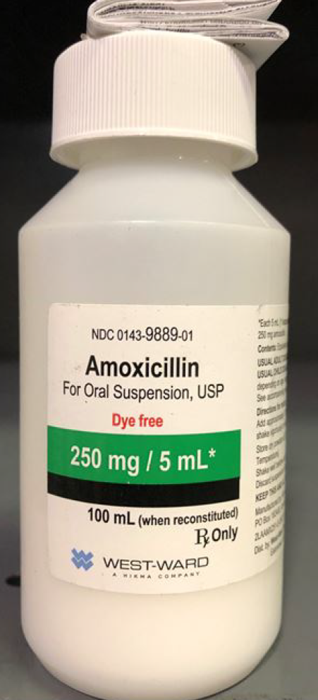 Amoxicillin Powder For Oral Suspension, USP 250mg/5mL (West-Ward ...