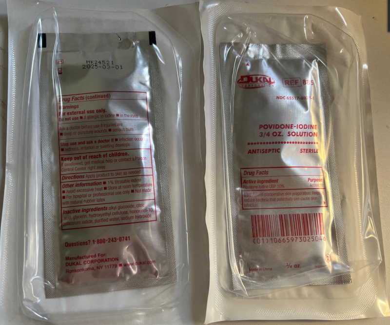 Picture of Povidone-Iodine USP 10% sterile solution pouch (DUKAL)