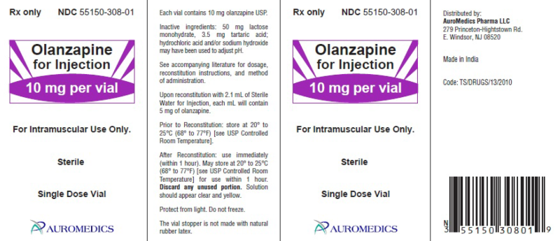 Picture of Olanzapine for intramuscular injection 10mg single dose vial (Auromedics)