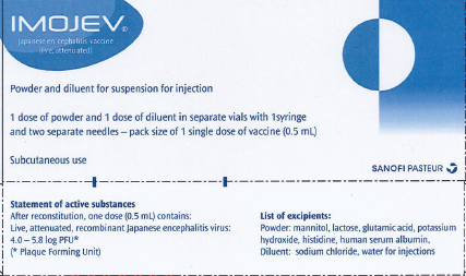 Picture of IMOJEV japanese encephalitis vaccine (live, attenuated) powder for injection vial plus diluent vial (Thailand presentation) - Carton