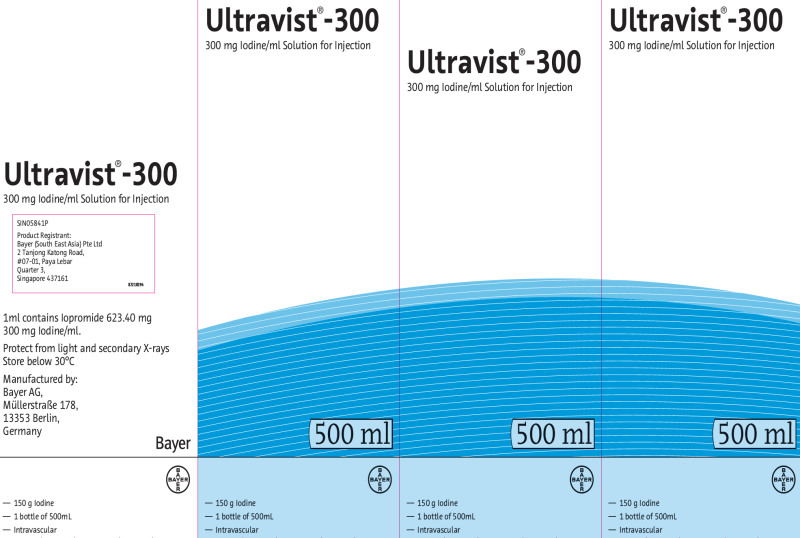 Picture of ULTRAVIST 300 iopromide 623.40mg/mL (equivalent to 300 mg/1 mL of iodine) solution for injection (Singapore)