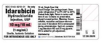 Picture of Idarubicin hydrochloride injection , USP 10mg/10mL  vial (West-ward/ Hikma)