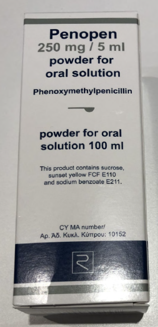 Picture of PENOPEN phenoxymethylpenicillin 250mg/5ml powder for oral solution (Cyprus)