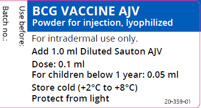 Picture of BCG Vaccine AJV – mycobacterium bovis BCG (Bacillus Calmette-Guerin), Danish strain 1331 (AJ Vaccines) with Diluted Sauton AJV (New Zealand) - Vial