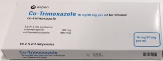 Picture of Co-Trimoxazole 16mg/80mg per mL for Infusion (5 mL ampoules) - carton