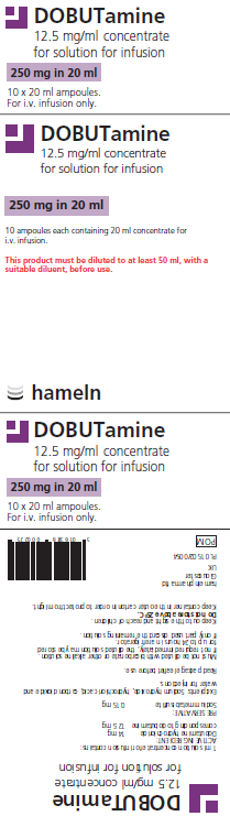 Picture of Dobutamine 12.5mg/mL (250mg/20mL) concentrate for solution for infusion (Hameln)