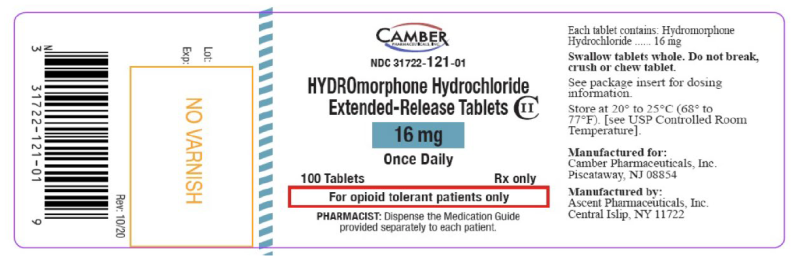 Picture of Hydromorphone hydrochloride 16mg extended-release tablets (Camber)