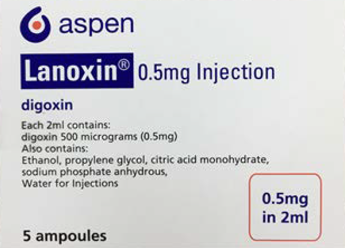 Picture of LANOXIN digoxin 0.5mg injection ampoules (UK)