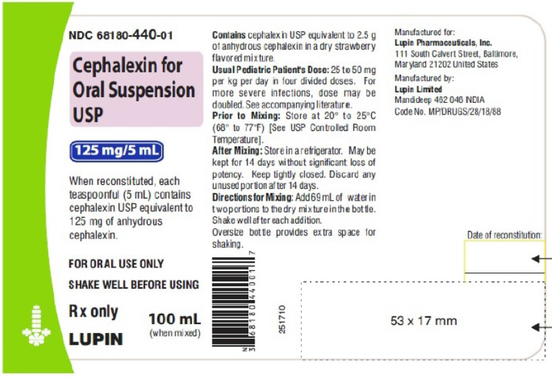 Picture of Cephalexin for oral suspension, USP 125mg/5mL (Lupin)