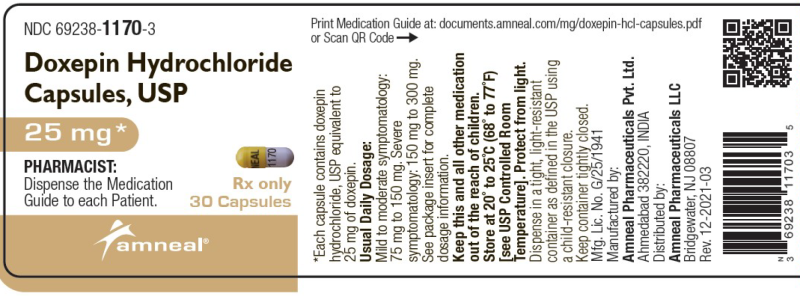 Picture of Doxepin hydrochloride 25mg capsules, USP (Amneal)