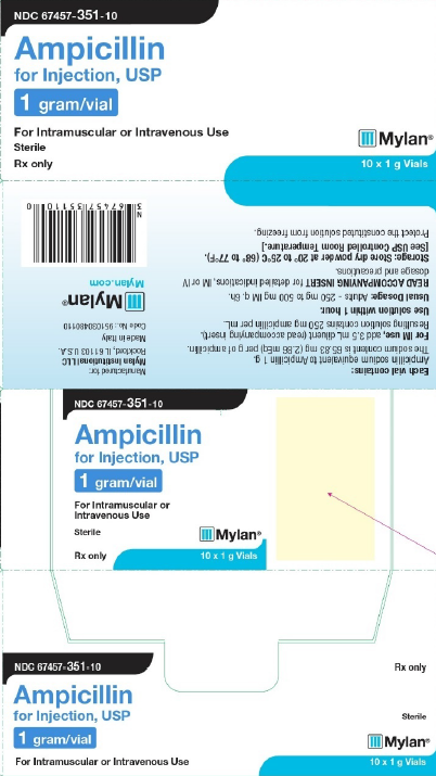 Picture of Ampicillin for injection, USP 1g/vial (Mylan, USA)