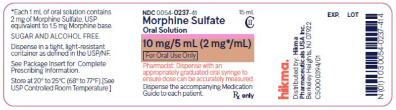 Picture of Morphine sulfate 2mg/mL oral solution (Hikma)