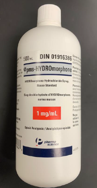 Picture of PMS-HYDROMORPHONE hydromorphone hydrochloride 1 mg/mL oral syrup (Pharmascience)