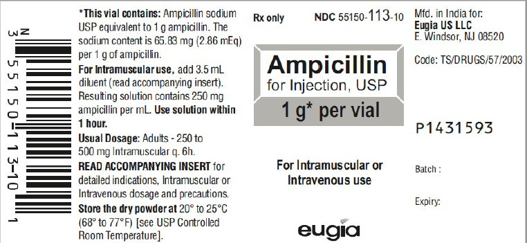 Picture of Ampicillin Eugia Pro Pharma vial label,tmp/Ampicillin-Eugia-Pro-Pharma-carton-label