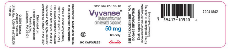 Picture of VYVANSE lisdexamfetamine dimesylate capsules 50mg