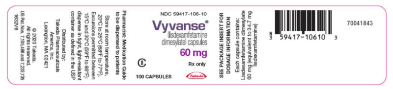 VYVANSE Lisdexamfetamine Dimesylate Capsules 60mg (USA) | Therapeutic ...