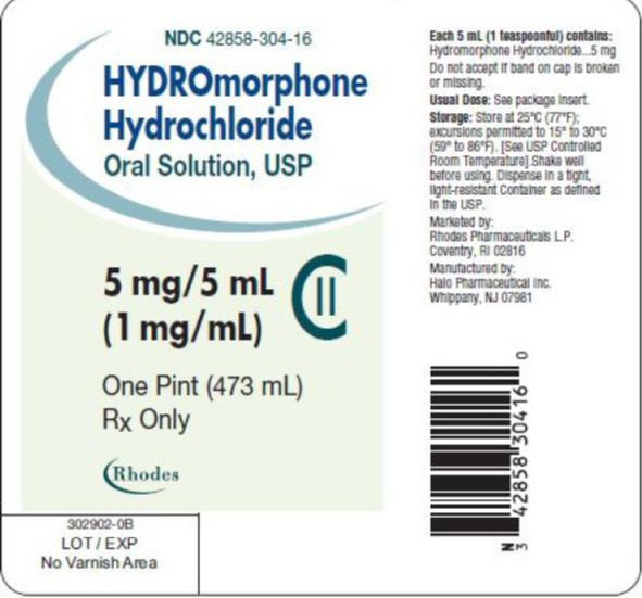 hydromorphone hydrochloride 1mg oral solution usp 473ml label