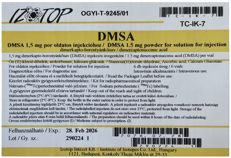 Picture of IZOTOP DMSA 1.5 mg powder for solution for injection - carton