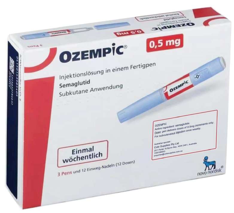 Picture of OZEMPIC semaglutide 0.5mg solution for injection pre-filled pen-3 pack