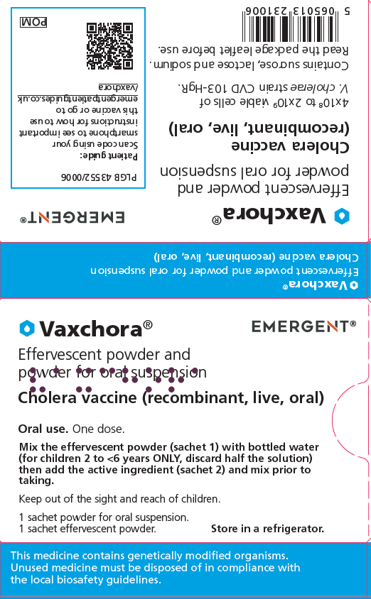 Picture of VAXCHORA cholera vaccine (recombinant, live, oral) effervescent powder and powder for oral suspension - carton