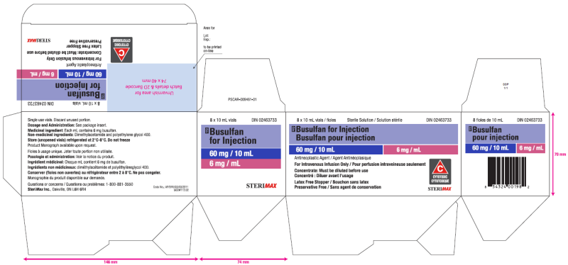 Picture of Busulfan for injection 6mg/mL (60mg/10mL) vial