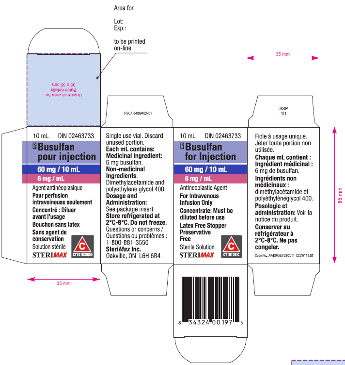 Picture of Busulfan for injection 6mg/mL (60mg/10mL) - vial carton