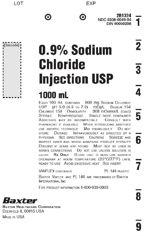 0.9% Sodium Chloride Injection, USP in VIAFLEX bag 1000mL (Baxter USA ...