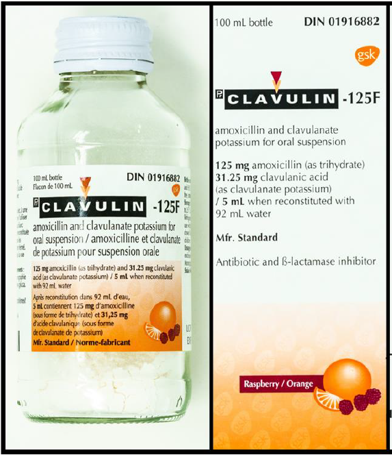 Picture of CLAVULIN-125F amoxicillin and clavulanate potassium oral suspension 125mg/31.25mg per 5mL - carton