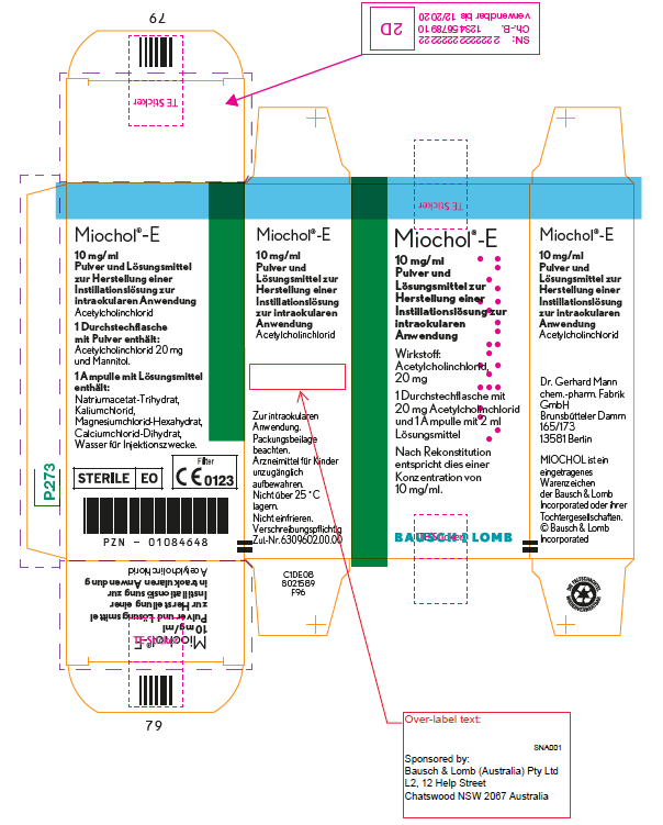 Picture of MIOCHOL-E acetylcholine chloride 20mg in 2mL powder and solvent - carton