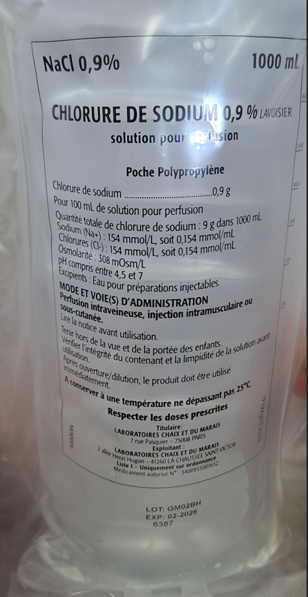 Picture of Sodium-chloride 0.9% solution for infusion 1000mL - bag