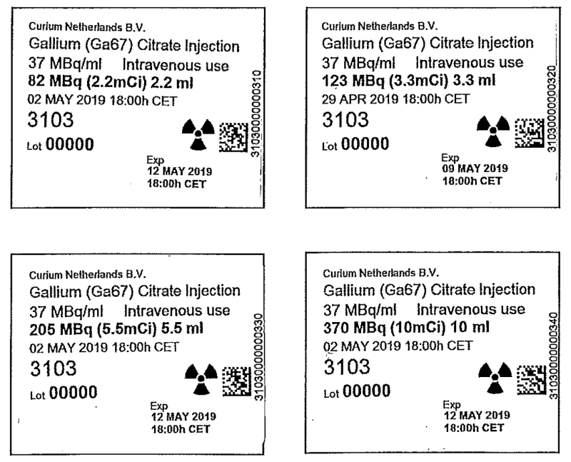 Picture of Curium Gallium (Ga-67) citrate 37 MBq/ml solution for injection (Curium Netherlands B.V.)