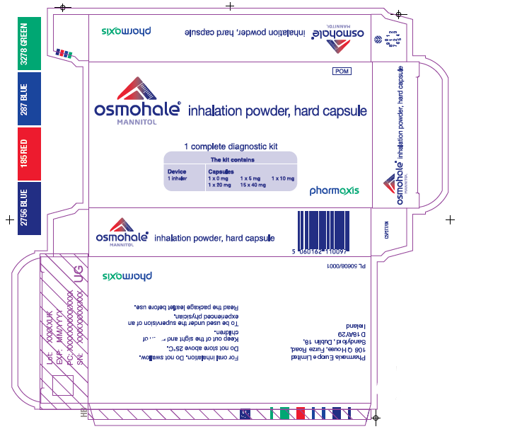 Picture of OSMOHALE mannitol inhalation powder, hard capsule, 1 complete diagnostic kit - carton