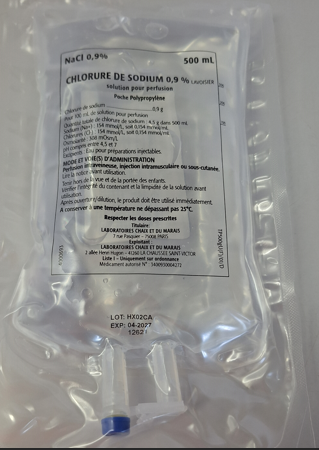 Picture of Sodium Chloride 0.9% solution for infusion bag 500mL - bag