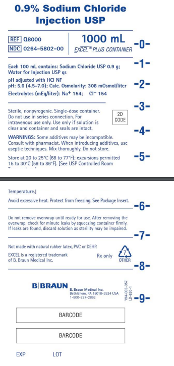 Picture of 0.9% Sodium Chloride Injection, USP in EXCEL PLUS 1000mL bag - label
