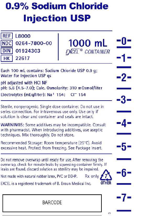 Picture of Sodium Chloride Injection USP in EXCEL bag 1000 mL - label 