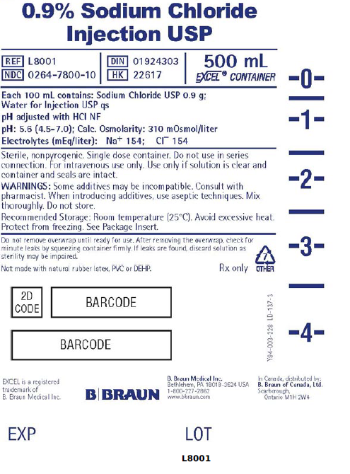 Picture of Sodium Chloride Injection USP in EXCEL bag 500 mL - label 